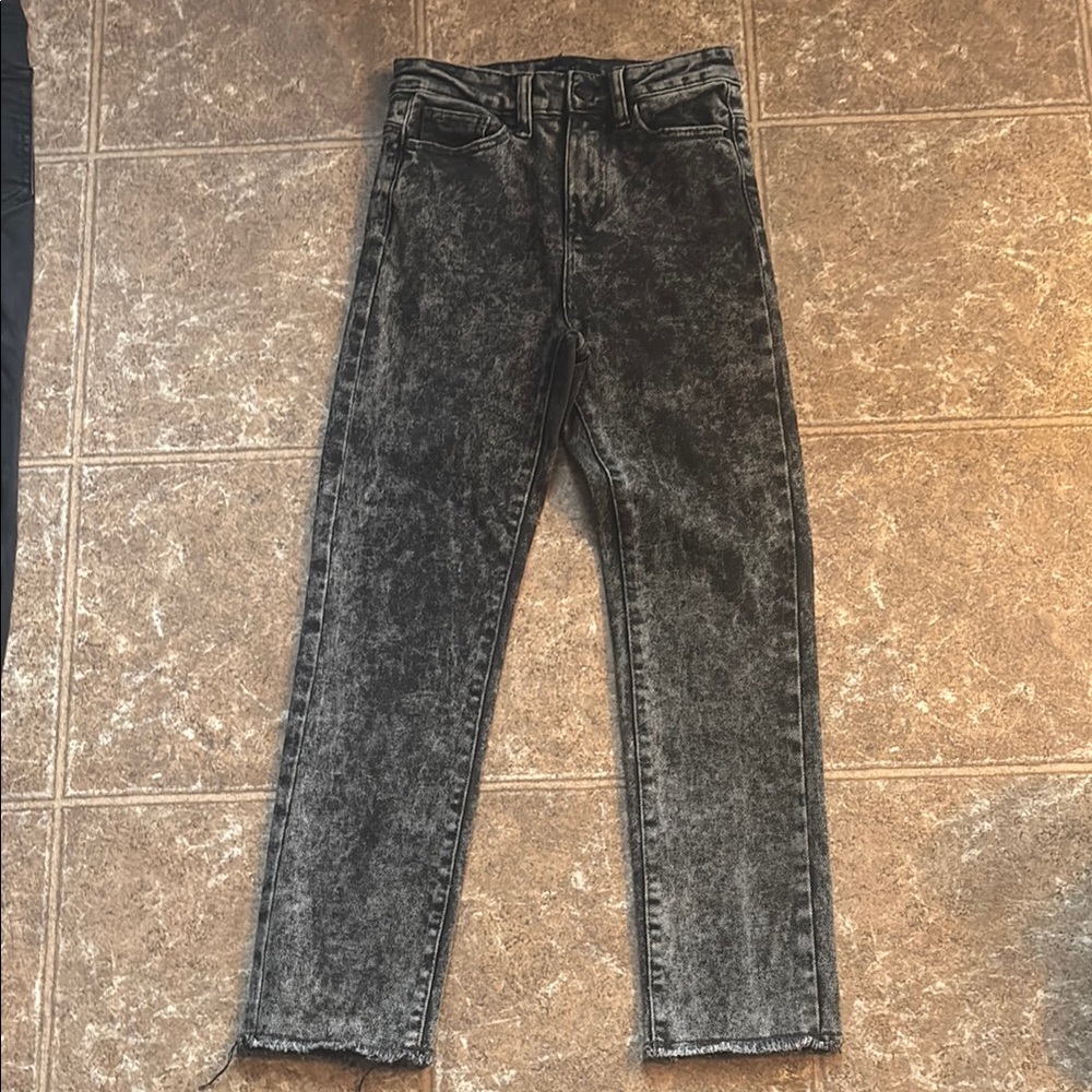 Kendall & Kylie Black Acid Wash Ankle Jeans